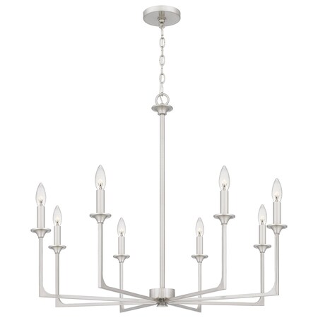 Quoizel Prescott Chandelier 8 Lights Brushed Nickel. PRC5032BN